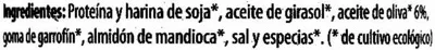 Lista de ingredientes del producto Paté vegetal de chorizo Línea Vercher 125 g