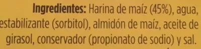 Lista de ingredientes del producto Tortillas de maíz artesanales sin gluten Nagual 