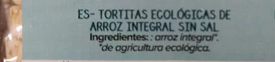 Lista de ingredientes del producto Tortitas ecologicas de arroz integral sin sal la finestra sul cielo 130gr