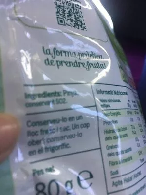 Lista de ingredientes del producto Born Pinya born 80 g