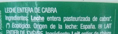 Lista de ingredientes del producto Leche de cabra entera Cantero de Letur 1 L