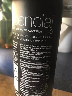 Lista de ingredientes del producto Aceite de Oliva Virgen Extra picual esencial 