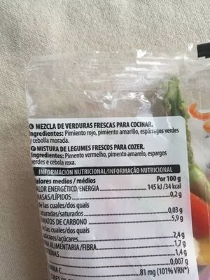 Lista de ingredientes del producto Mix mediterranio Hacendado 