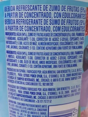 Lista de ingredientes del producto Tampico Tampico 