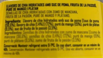 Lista de ingredientes del producto Cuida't Tropical AgroFresc 500 ml