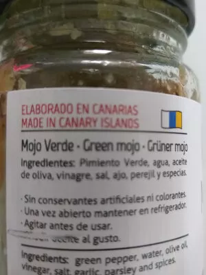 Lista de ingredientes del producto Mojo verde buenum 85 g