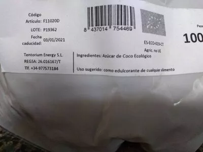 Lista de ingredientes del producto Azucar de coco superfood  