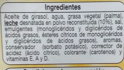 Lista de ingredientes del producto Margarine végétal 3/4  