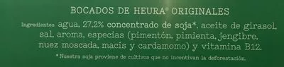 Lista de ingredientes del producto Bocados Originales Heura 