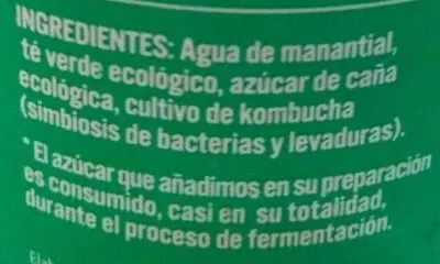 Lista de ingredientes del producto Kombida Organic Kombucha  250ml