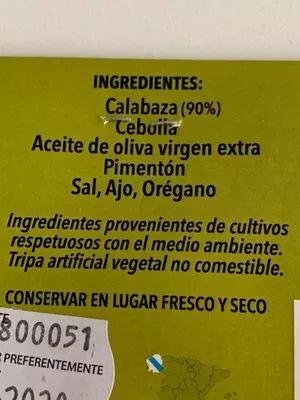 Lista de ingredientes del producto Calabizo  