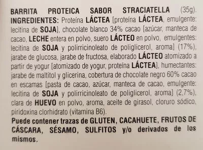 Lista de ingredientes del producto Proteinbars Just Protein 3x35