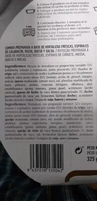 Lista de ingredientes del producto Pasta al pesto rosso  