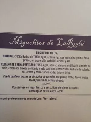 Lista de ingredientes del producto Miguelitos de la Roda  