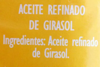 Lista de ingredientes del producto Aceite refinado de girasol Hacendado 1 l