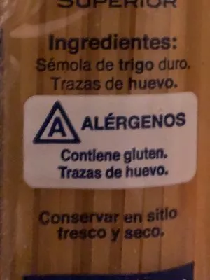 Lista de ingredientes del producto Tallarin Hacendado 500 g