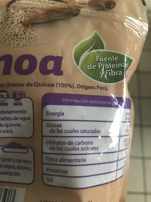 Lista de ingredientes del producto Quinoa Hacendado 500 g