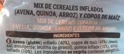 Lista de ingredientes del producto Cereal mix 0% Hacendado 375 g