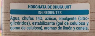 Lista de ingredientes del producto Horchata de chufa Hacendado 