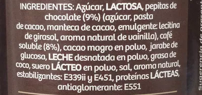 Lista de ingredientes del producto Cappuccino vienés Hacendado 300 g