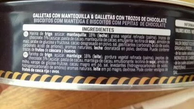 Lista de ingredientes del producto Galleta danesa original Hacendado 