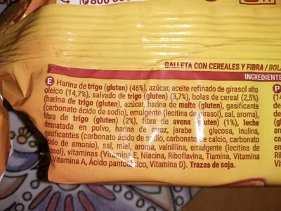 Lista de ingredientes del producto Cereales & fibra Hacendado 