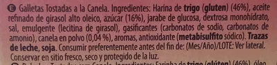 Lista de ingredientes del producto Galletas canela Hacendado 500 g (2 x 250 g)