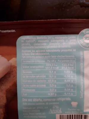 Lista de ingredientes del producto Dulce de membrillo sin azúcares añadidos Hacendado 