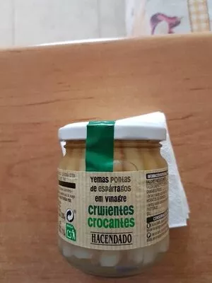 Lista de ingredientes del producto Yemas de espárragos en vinagre Hacendado 200 g