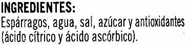 Lista de ingredientes del producto Espárragos blancos muy gruesos Hacendado 540 g (neto), 325 g (escurrido)