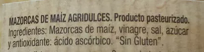 Lista de ingredientes del producto Mazorquitas de maíz agridulce Hacendado 350 g