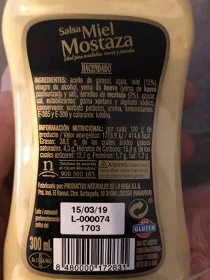 Lista de ingredientes del producto Salsa miel mostaza Hacendado 300 ml