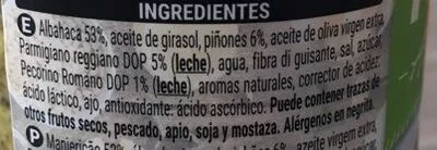 Lista de ingredientes del producto Pesto Hacendado 