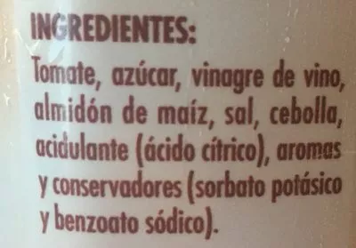 Lista de ingredientes del producto Salsa barbacoa Hacendado 350 g