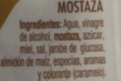 Lista de ingredientes del producto Mostaza Hacendado 