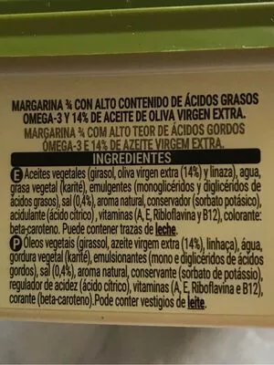 Lista de ingredientes del producto 100% vegetal omega 3 Hacendado 