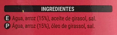 Lista de ingredientes del producto Bebida de arroz Hacendado 1 l