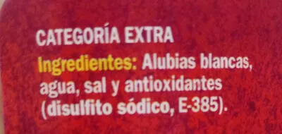 Lista de ingredientes del producto Alubia blanca Hacendado 