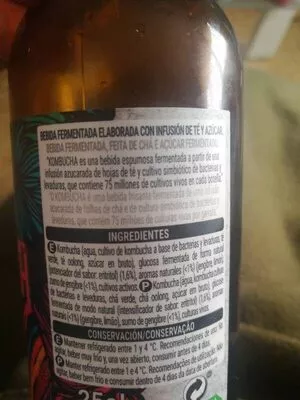 Lista de ingredientes del producto Kombucha jengibre y limón Hacendado 