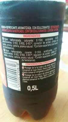 Lista de ingredientes del producto Cola zero Hacendado 