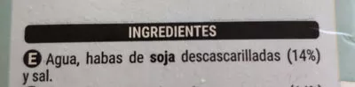 Lista de ingredientes del producto Bebida de soja sin azúcares añadidos Hacendado 1 l