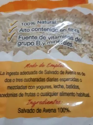 Lista de ingredientes del producto Salvado De Avena - Hacendado - 500 G Hacendado 500 g