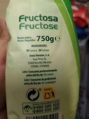 Lista de ingredientes del producto Fructosa Hacendado 