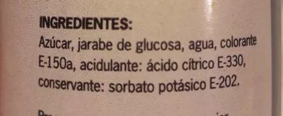 Lista de ingredientes del producto Caramelo liquido Hacendado 300 gr