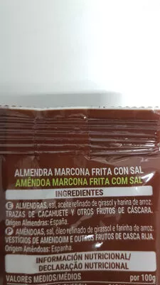 Lista de ingredientes del producto Almendra Marcona Hacendado 200 g