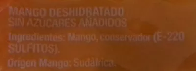 Lista de ingredientes del producto Mango Hacendado, Casa Pons 60 g