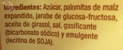 Lista de ingredientes del producto Popcorn caramel Hacendado 