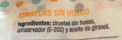 Lista de ingredientes del producto Ciruelas sin hueso Hacendado 