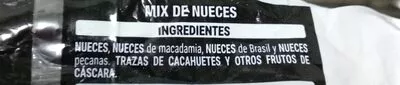 Lista de ingredientes del producto Mix nueces naturales Hacendado 