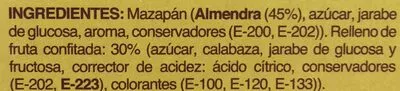 Lista de ingredientes del producto Turrón de fruta Hacendado 